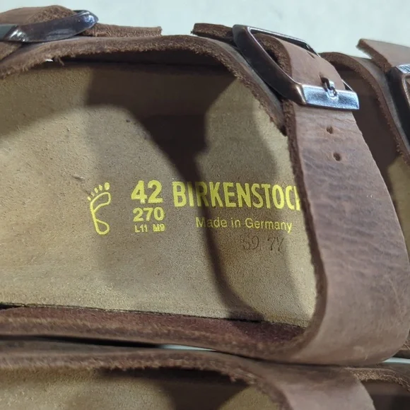 NWOT  UNISEX BIRKENSTOCK MILANO HABANA OILED LEATHER SANDAL - Picture 9 of 16